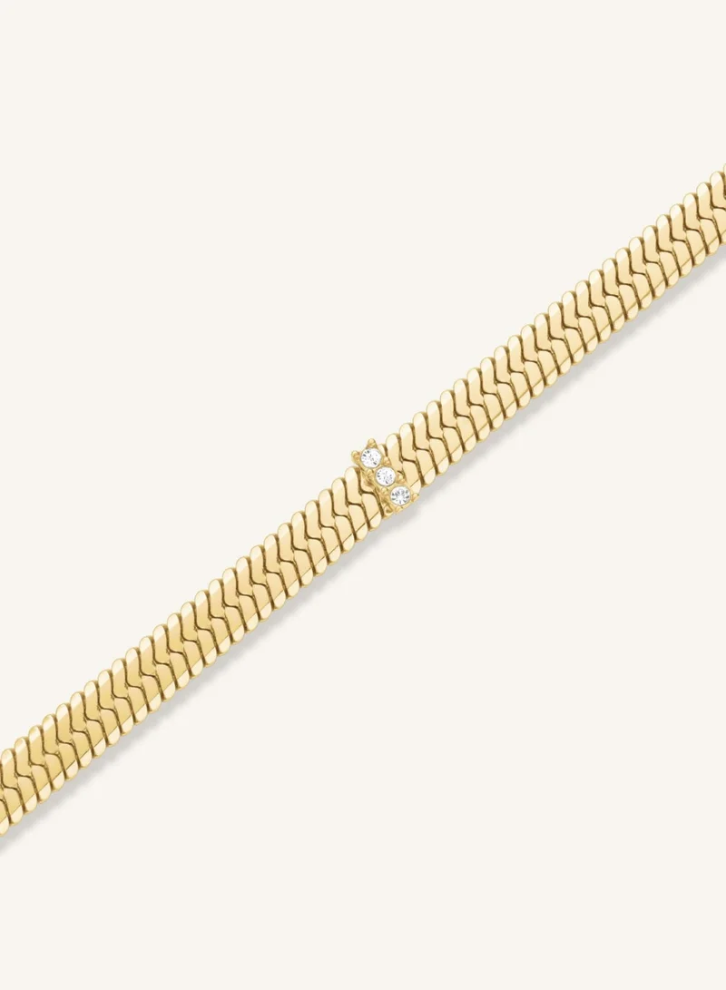 Rosefield  Crystal Snake Chain Bracelet, Gold Plated for Women | Best Price UAE