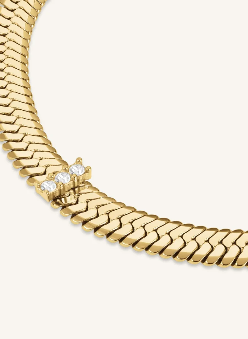 Rosefield  Crystal Snake Chain Bracelet, Gold Plated for Women | Best Price UAE
