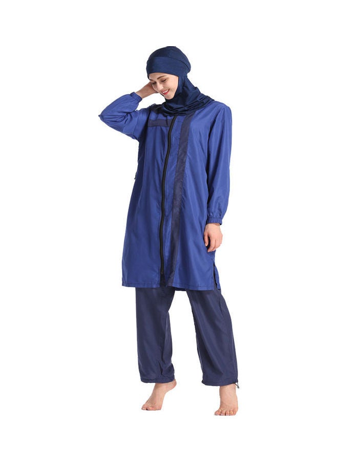 جولي بدلة سباحة بو بأكمام طويلة من قطعتين أزرق - Image 2