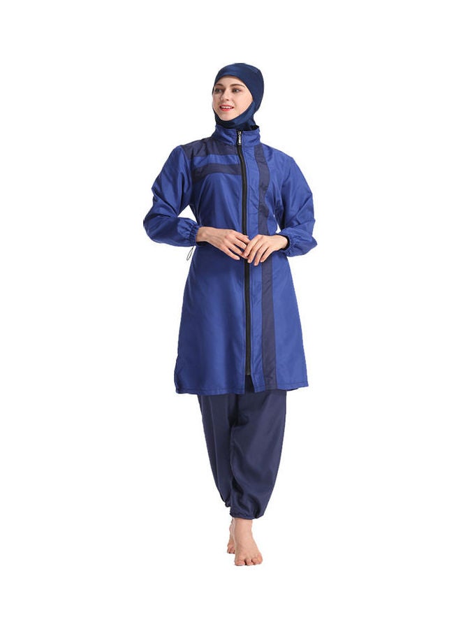 جولي بدلة سباحة بو بأكمام طويلة من قطعتين أزرق - Image 3