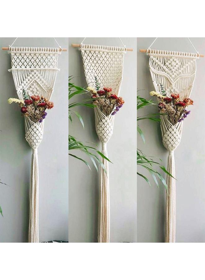 Bluejw Nordic New Handmade Tapestry Cotton Rope Woven Hanging Basket Flower Pot Plant Net Bag Modern Bedroom Room Balcony Decoration  - Image 2