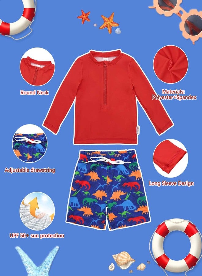 ALVABABY Long Sleeve Rashguards, Baby/Toddler Boys' Rash Guard Sets,Boy Swimsuit UPF 50+ Sun Protection Two Piece Bathing Suit ST-R03-2-3T - Image 2