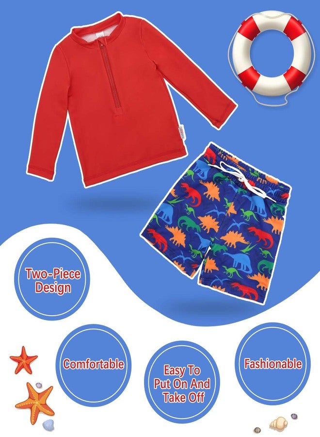 ALVABABY Long Sleeve Rashguards, Baby/Toddler Boys' Rash Guard Sets,Boy Swimsuit UPF 50+ Sun Protection Two Piece Bathing Suit ST-R03-2-3T - Image 4