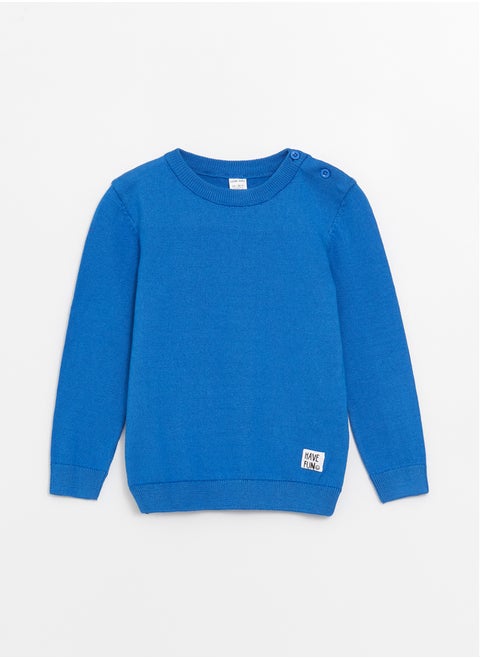 Crew Neck Long Sleeved Baby Boy Sweater
