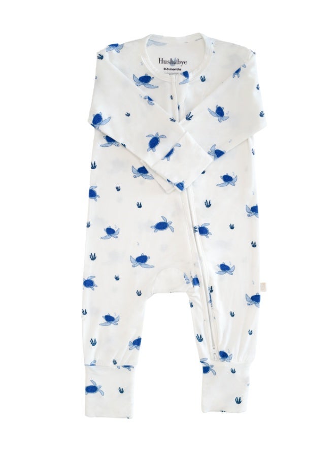 Hushabye – Zippered Baby Sleepsuit – Bamboo – Turtle - Image 4