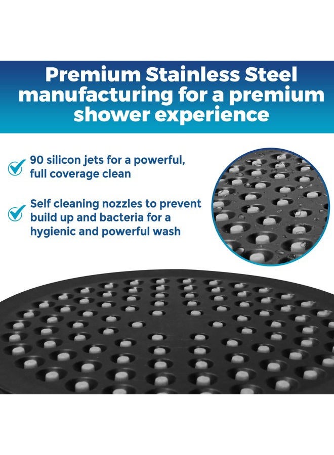 CircleSplash High Pressure Shower Head - Black Shower Head - 2.5 GPM and Removable Restrictor - Great Universal Replacement for your Bathroom (Matte Black Finish) - Image 5