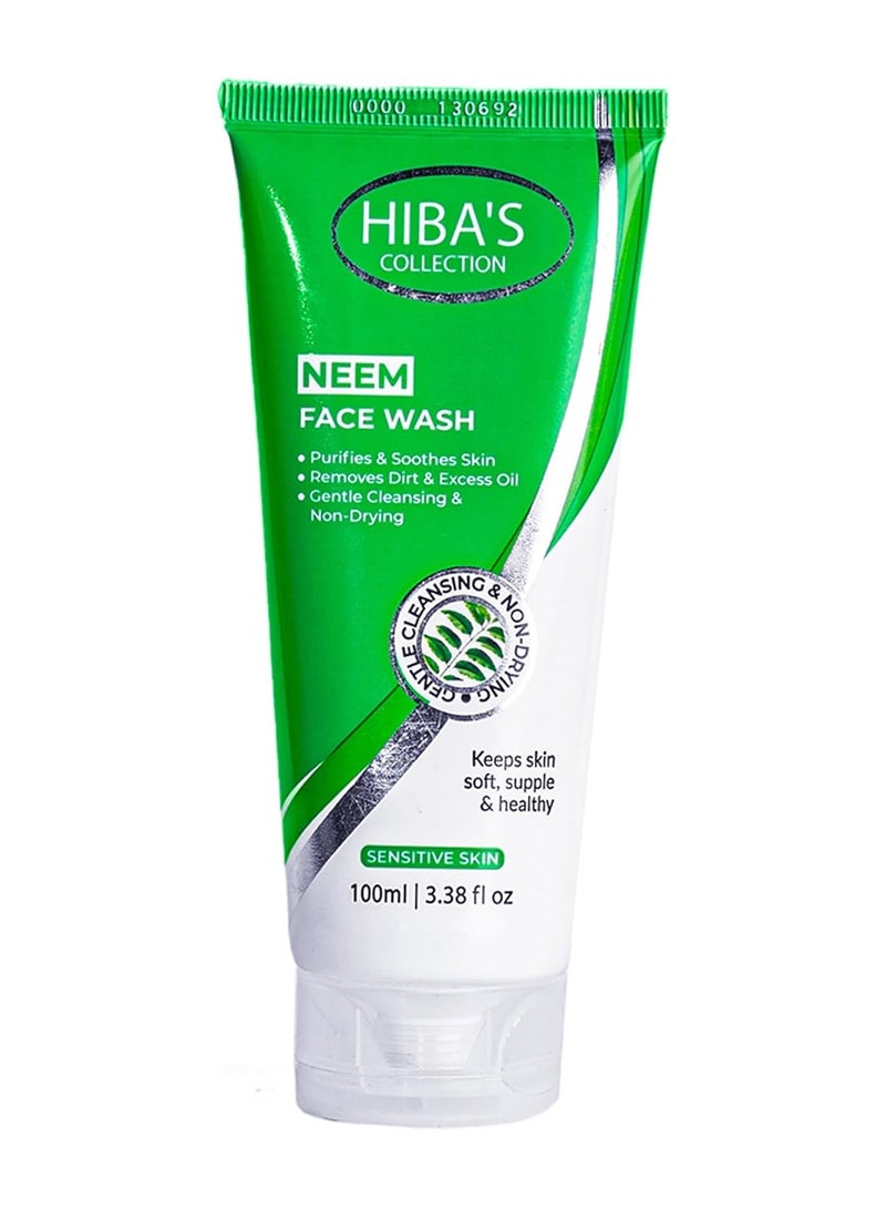 هيبا'ز كوليكشن غسول الوجه بالنيم للبشرة الحساسة يحافظ على البشرة ناعمة ولينة وصحية 100 مل 3.38 أونصة سائلة - Image 1