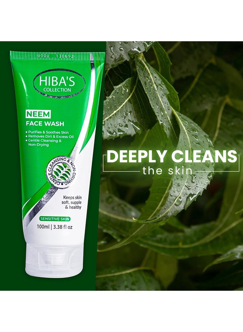 هيبا'ز كوليكشن غسول الوجه بالنيم للبشرة الحساسة يحافظ على البشرة ناعمة ولينة وصحية 100 مل 3.38 أونصة سائلة - Image 5