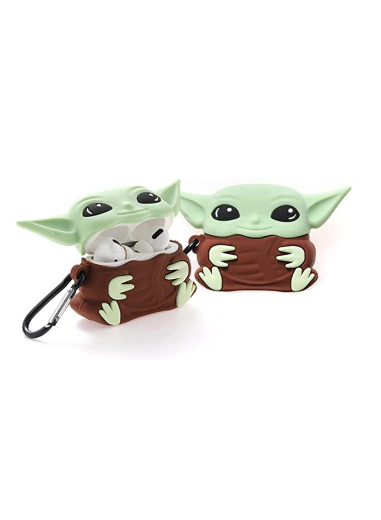 Upgrade Cover for Airpods Pro 2 2022 Launch Case, Triple Layer Protective Liquid Silicone Case for AirPods Pro 2nd Gen (Baby Yoda) - Image 3