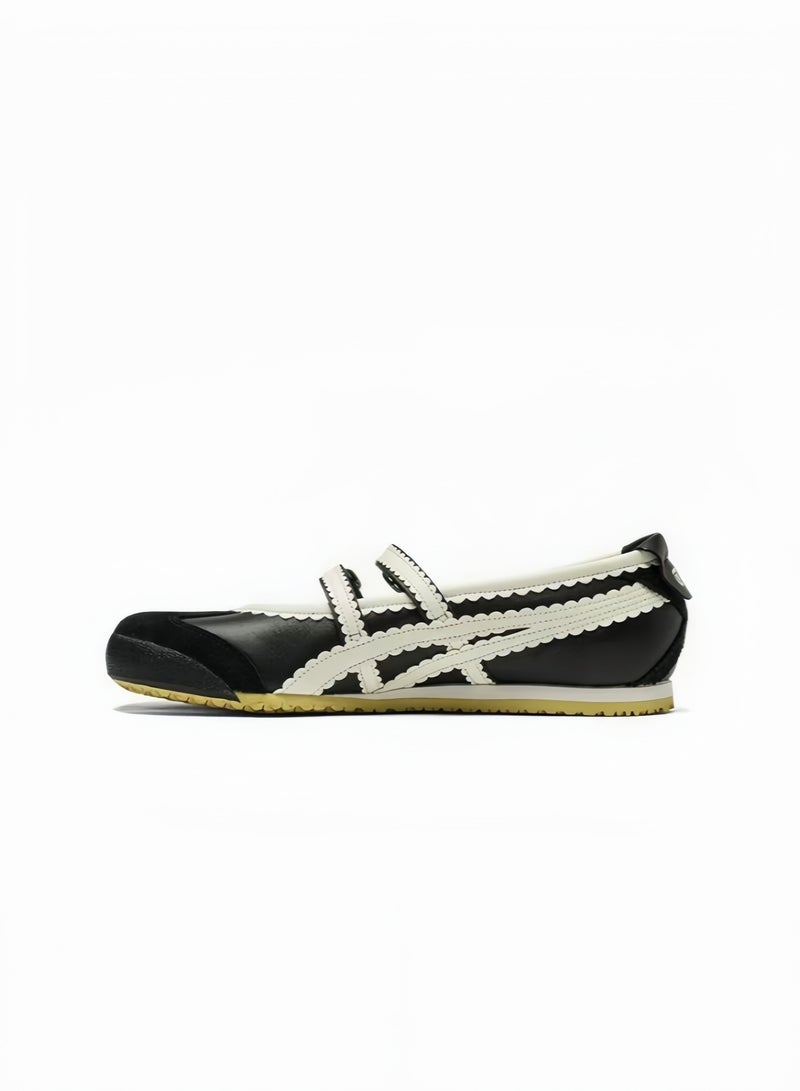 Onitsuka Tiger Mexico 66 TGRS Women’s Ballet Flats - Black & White | Comfortable & Stylish Casual Mary Jane Shoes - Image 1