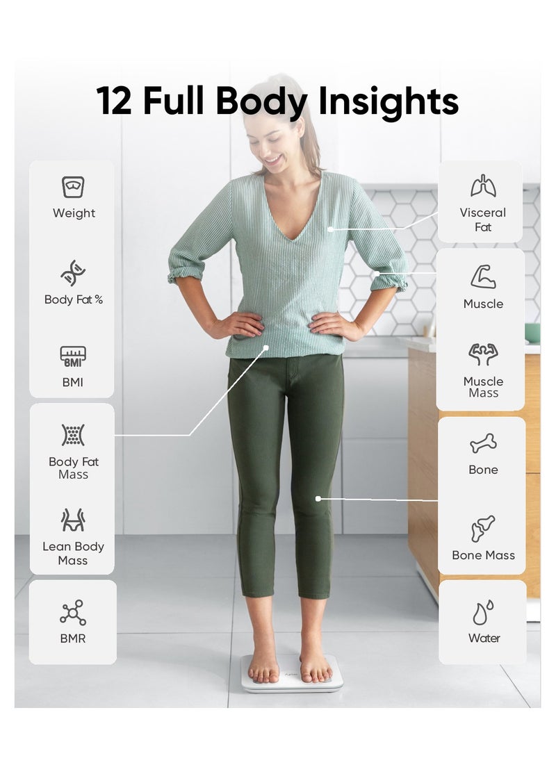 eufy Smart Scale A1 With Bluetooth, 12 Measurements, Weight/Body Fat/Bmi- White T9120K21 T9120K21 White - Image 4