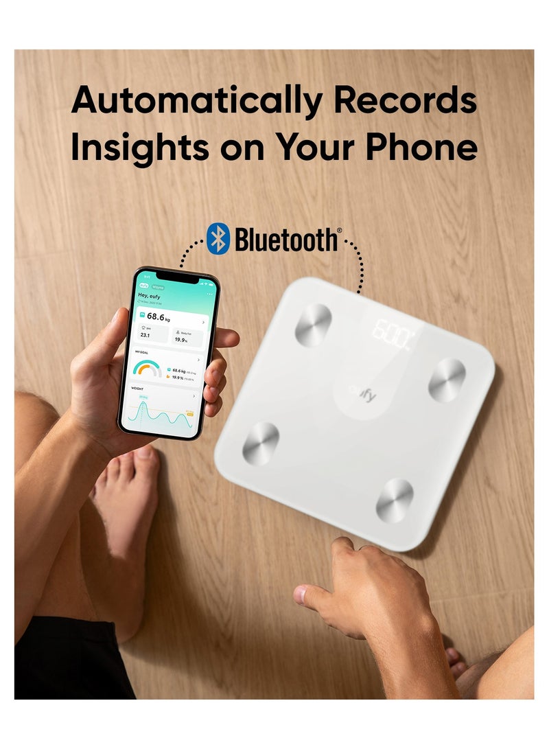 eufy Smart Scale A1 With Bluetooth, 12 Measurements, Weight/Body Fat/Bmi- White T9120K21 T9120K21 White - Image 5