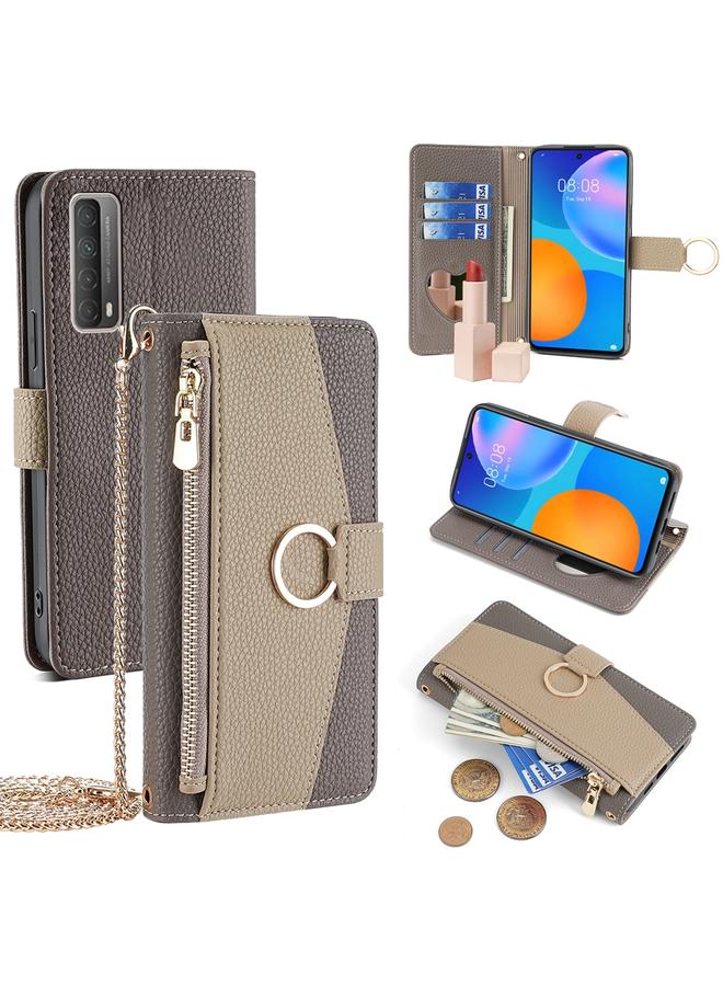 زبون جراب هاتف Huawei P Smart 2021 كروس بودي من الجلد بملمس الليتشي - Image 1