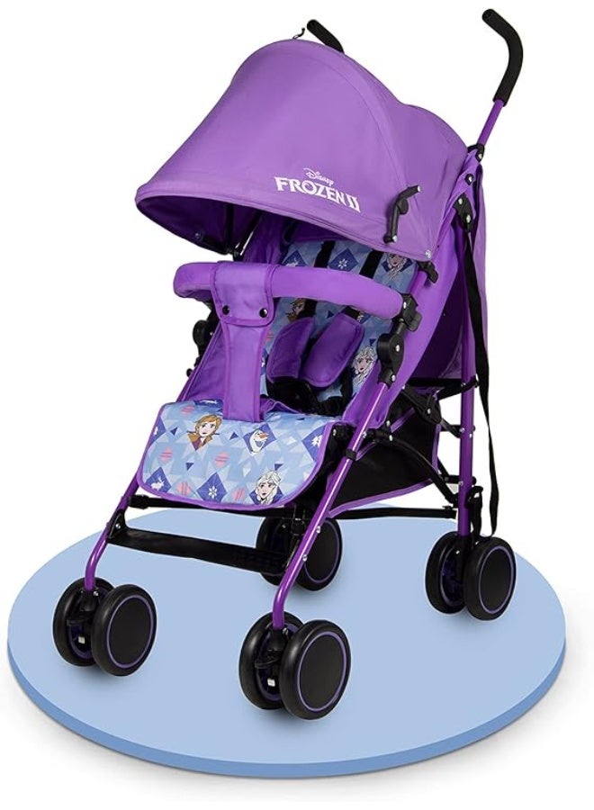 Disney Frozen 2 Lightweight Adventure Stroller + Storage Cabin 0 -36 Months, Compact Design, Shoulder Strap, Adjustable Reclining Seat And More - Purple - Image 1