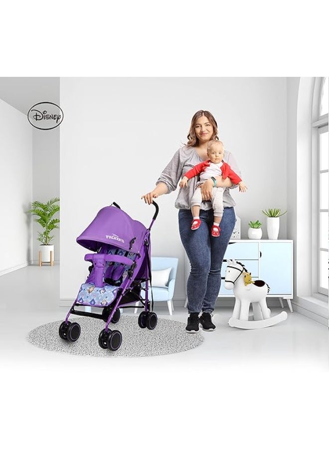 Disney Frozen 2 Lightweight Adventure Stroller + Storage Cabin 0 -36 Months, Compact Design, Shoulder Strap, Adjustable Reclining Seat And More - Purple - Image 2