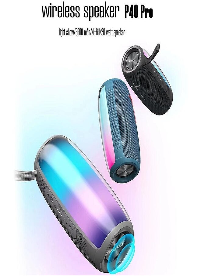 HOPESTAR Portable Bluetooth Speaker FM radio mod waterproof IPX6 stereo subwoofer TWS RGB boombox  - Image 1