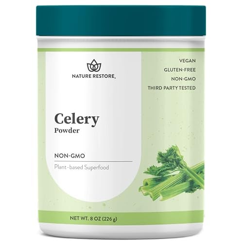 Nature Restore Whole Celery Powder, Entire Celery Stalk with Fiber, Non-GMO, Gluten Free, Full Spectrum Nutrients, 37 Servings, 8 Ounces - Image 1