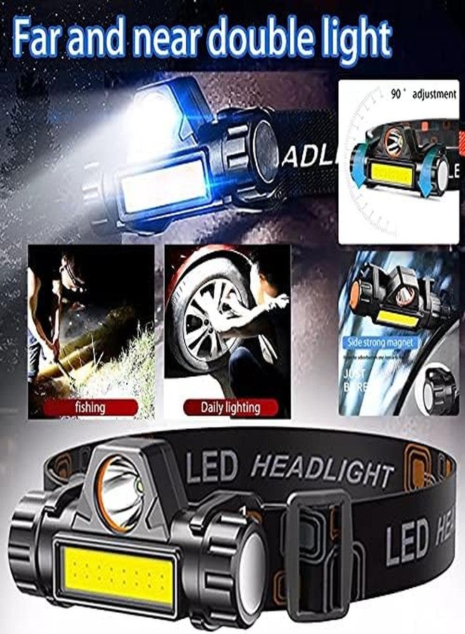 PRETOX Rechargeable Headlamp, Super Bright & Lightweight LED Headlamp, Adjustable Angle & Strap Head Lamp, Waterproof Headlight Flashlight for Running Camping Cycling Outdoor Adults Kid-1 PCS - Image 2