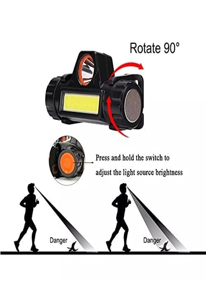 PRETOX Rechargeable Headlamp, Super Bright & Lightweight LED Headlamp, Adjustable Angle & Strap Head Lamp, Waterproof Headlight Flashlight for Running Camping Cycling Outdoor Adults Kid-1 PCS - Image 5