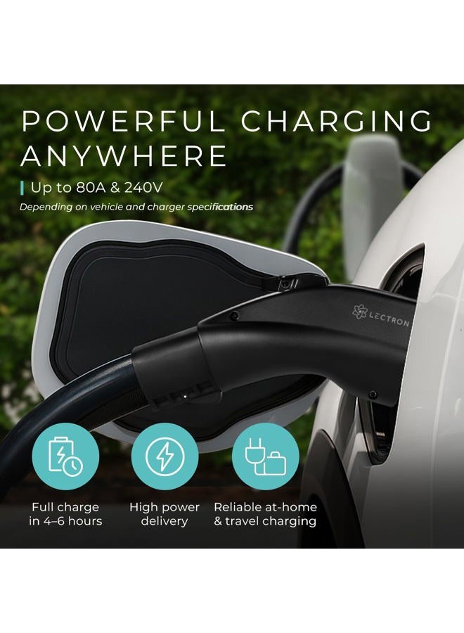 Lectron NACS to J1772 EV Charging Adapter - Compatible with Tesla Wall Connectors, Destination Chargers, & Mobile Connectors (80A, 250V) - for J1772 Electric Vehicles - UL 2252 Certified (Black) - Image 3