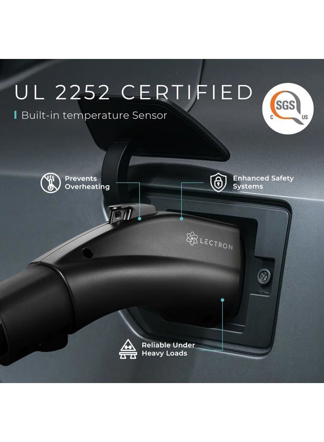 Lectron NACS to J1772 EV Charging Adapter - Compatible with Tesla Wall Connectors, Destination Chargers, & Mobile Connectors (80A, 250V) - for J1772 Electric Vehicles - UL 2252 Certified (Black) - Image 4