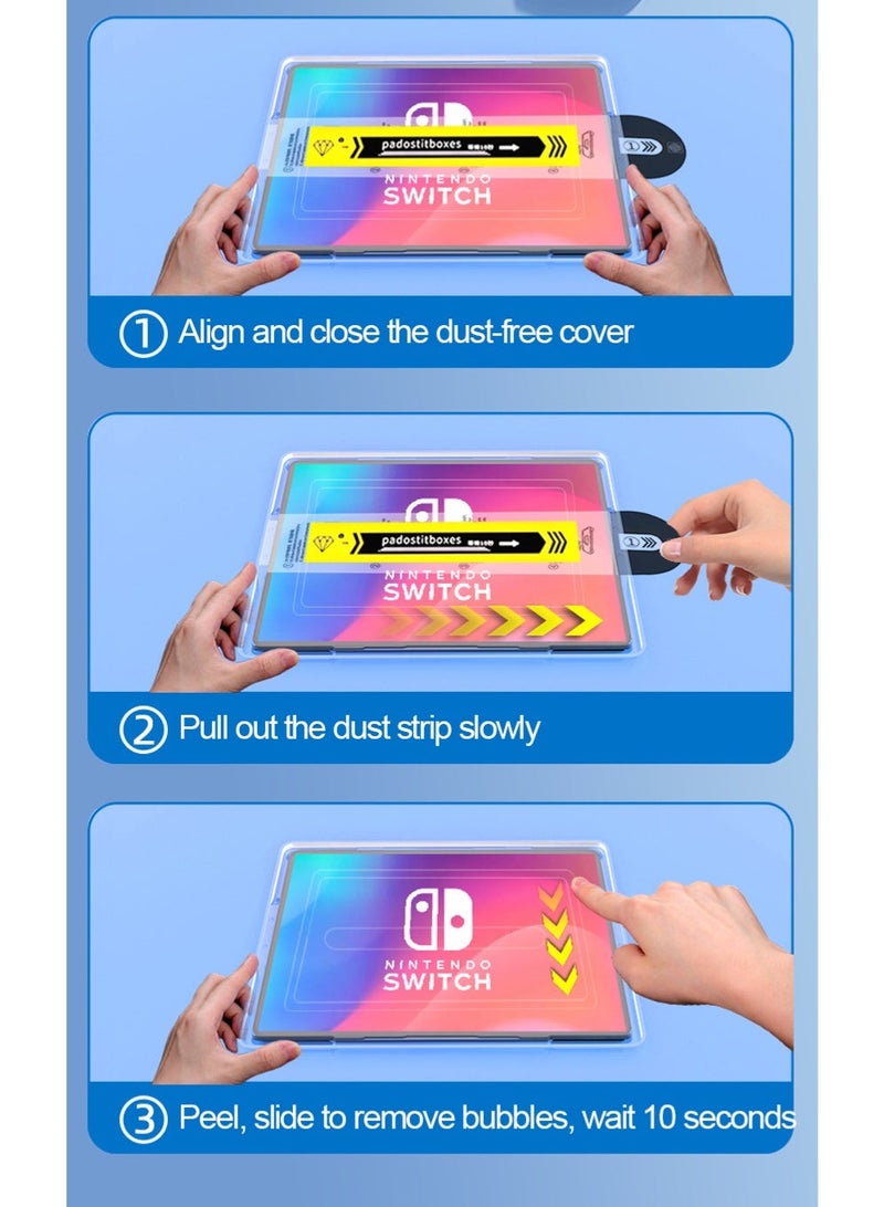 linkship Nintendo Switch 2 Screen Protector 1-Pack, 9H Hardness, Anti-Scratch, Anti-Fingerprint, 0.33mm Ultra-Thin, Bubble-Free Installation with Dust-Proof Case - Image 4
