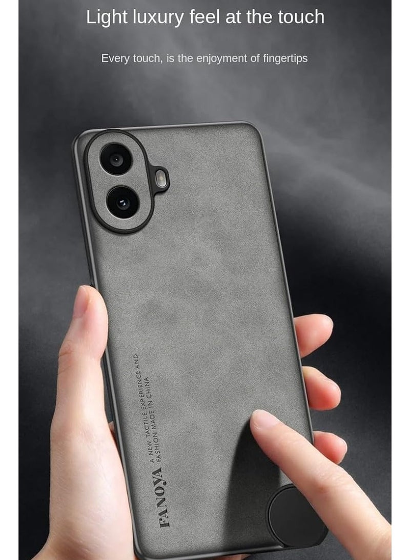 General Phone Case Compatible with Nothing CMF Phone 1, Vegan Leather Case Matte Silicone Bumper Fingerprint Resistant Shockproof Protective Back Case CMF Phone 1 5G  - Image 3