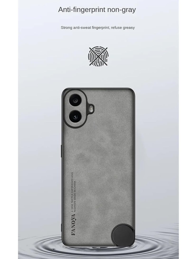 General Phone Case Compatible with Nothing CMF Phone 1, Vegan Leather Case Matte Silicone Bumper Fingerprint Resistant Shockproof Protective Back Case CMF Phone 1 5G  - Image 4