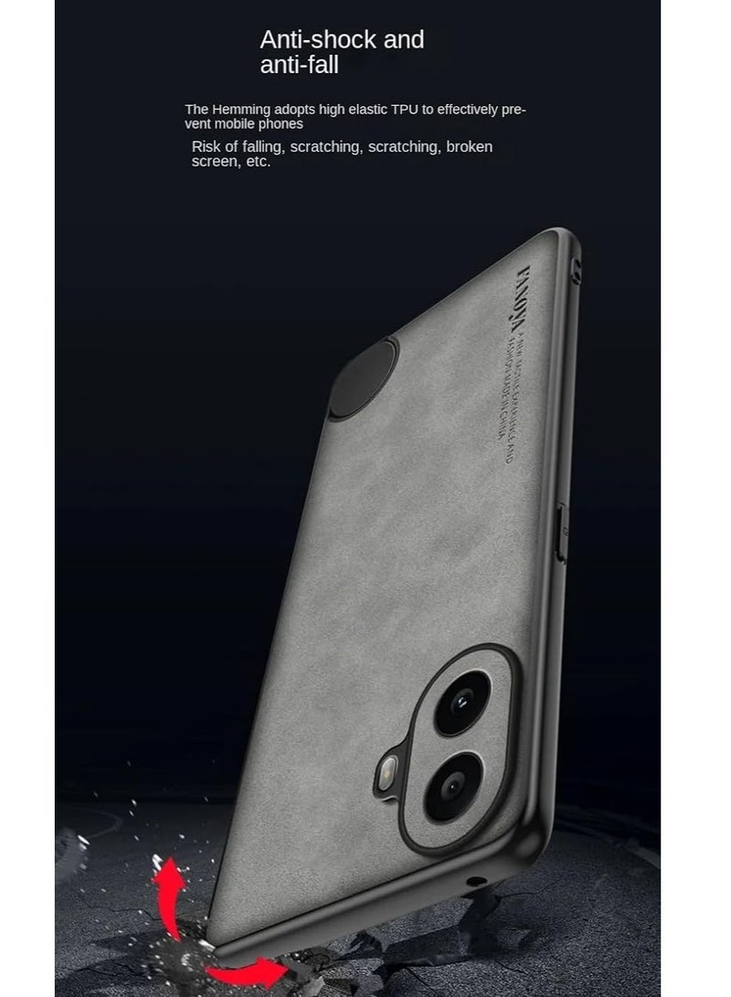 General Phone Case Compatible with Nothing CMF Phone 1, Vegan Leather Case Matte Silicone Bumper Fingerprint Resistant Shockproof Protective Back Case CMF Phone 1 5G  - Image 5