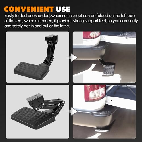 ASOPARTS Rear Bed Step Tailgate Bedstep Compatible with Toyota Tacoma 2012 2013 2014 2015 2016 2017 2018 2019 2020 2021 2022 2023 Folding Truck Step Retractable Bumper Tailgate Step # PT392-35100 - Image 3
