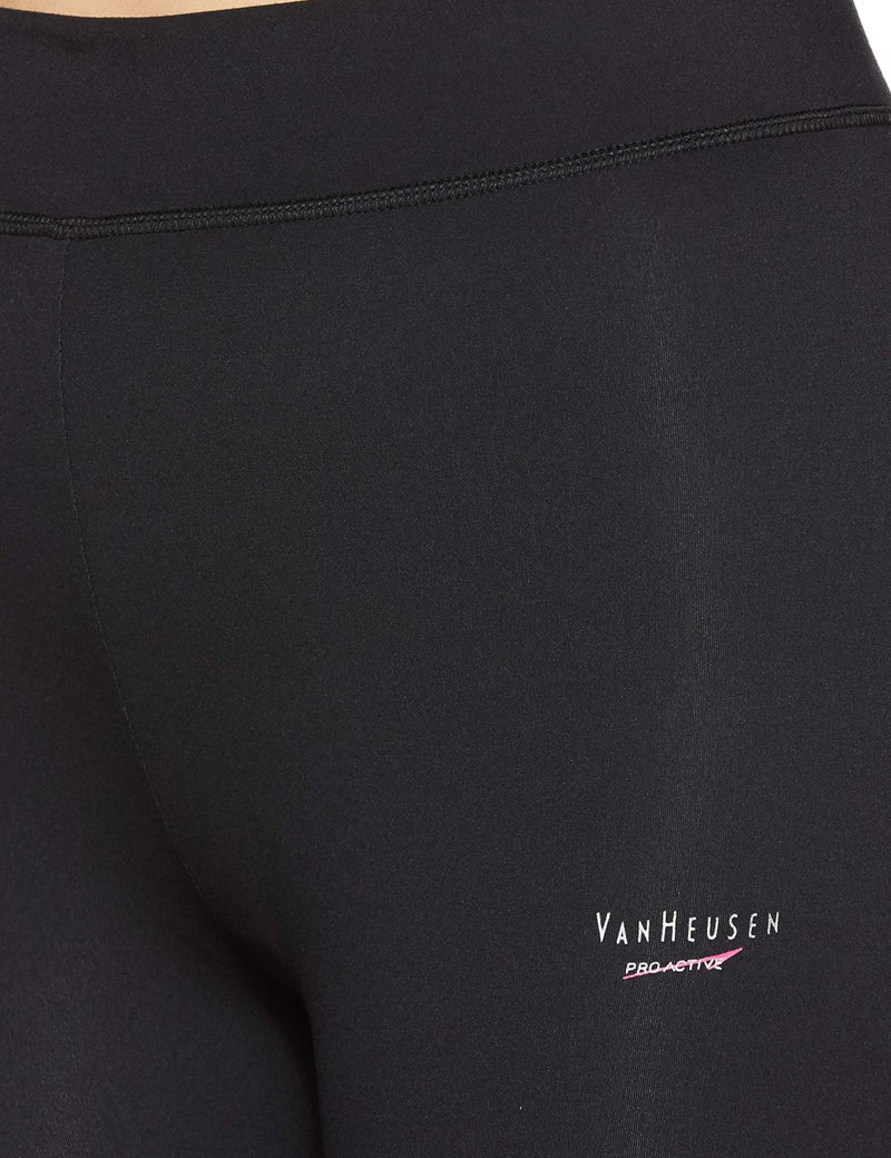 Van Heusen Proactive Women Tights - Polyamide Elastane - Snug Fit, High Stretch, Moisture Wicking_88308_Black_S, High Rise - Image 3