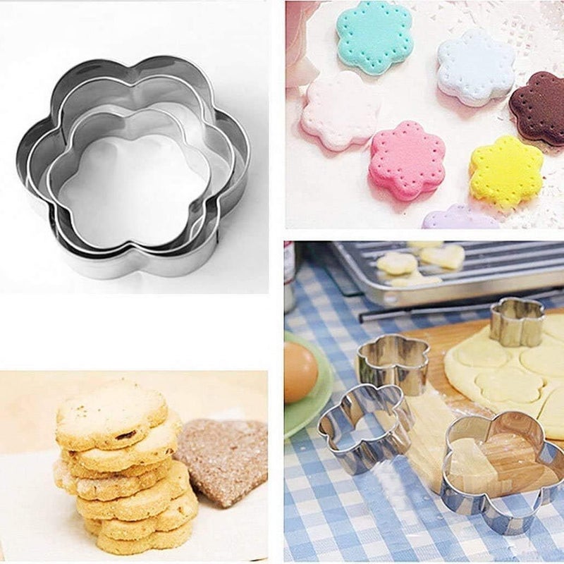 Cookie Cutter Set Stainless Steel 12 Shapes Biscuit Molds Baking Tools for Kids and Adults Durable Rustproof Pastry Cutters Easy to Clean for Cookies Fondant and Dough - Image 1