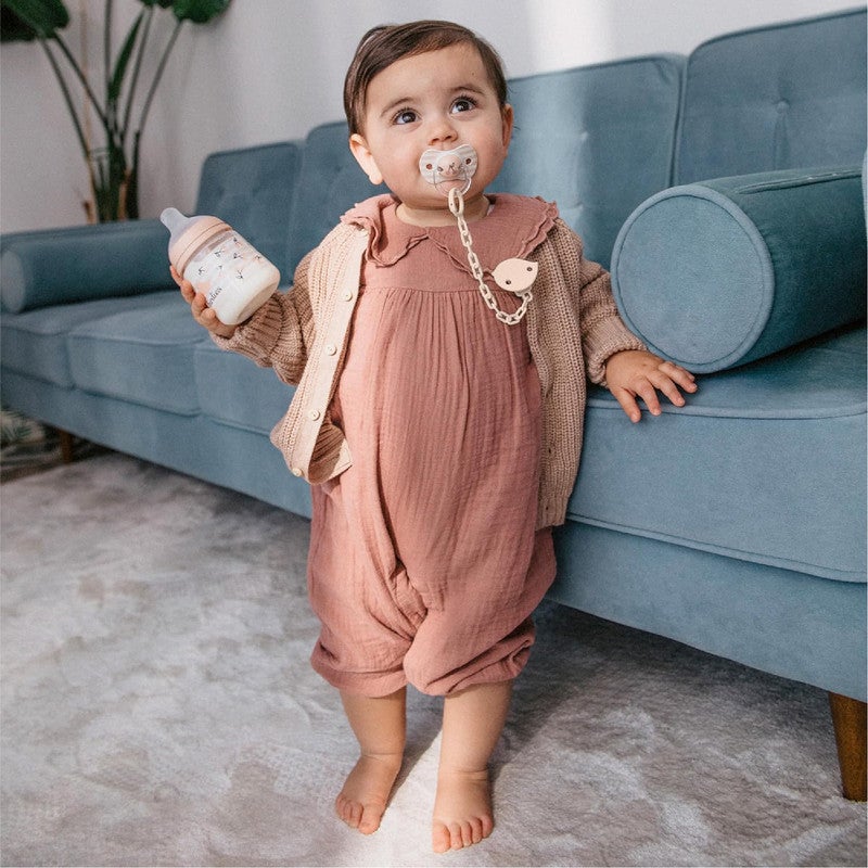Suavinex, Newborn Baby Bottle Set, Gift Pack with: 2 x 270 ml Medium Flow + 2 x 150 ml Slow Flow + Pacifier 0 to 6 Months, Physiological SX Pro Silicone Teats, 5 Pcs, +0M, Birdies Pink - Image 2