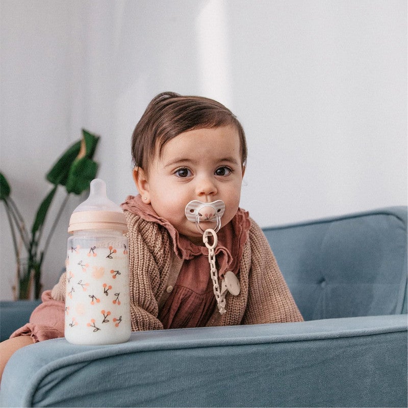 Suavinex, Newborn Baby Bottle Set, Gift Pack with: 2 x 270 ml Medium Flow + 2 x 150 ml Slow Flow + Pacifier 0 to 6 Months, Physiological SX Pro Silicone Teats, 5 Pcs, +0M, Birdies Pink - Image 3