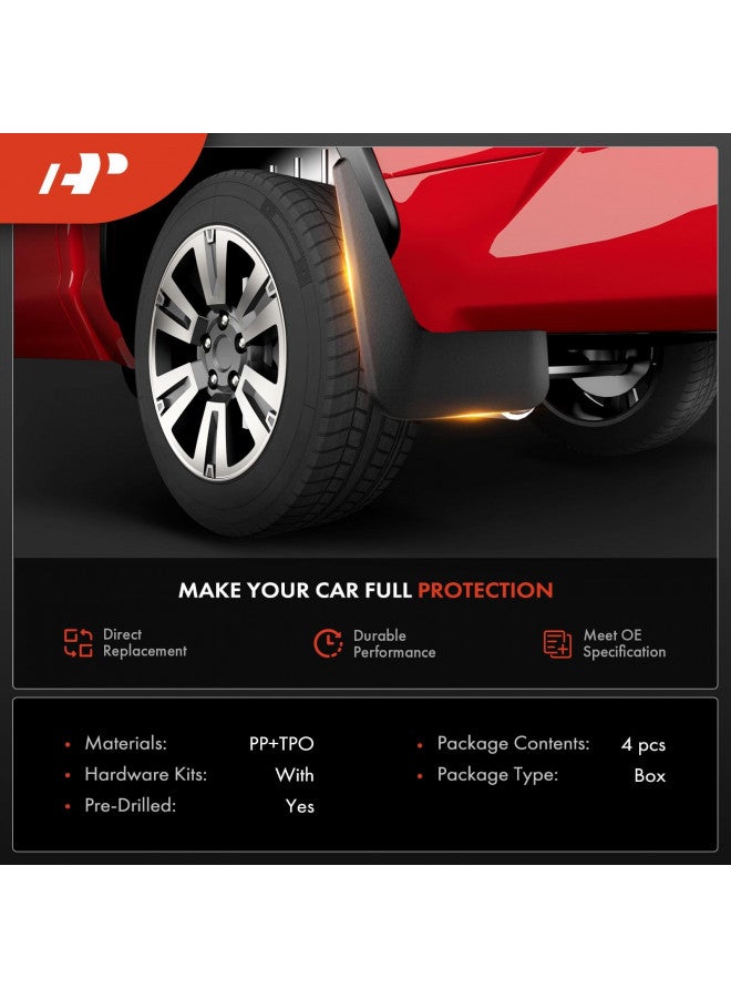 A-Premium مجموعة A-Premium من 4 قطع واقيات الطين مع ملحقات الأجهزة متوافقة مع هوندا أكورد 2003-2007، سيدان فقط، أمامية وخلفية (جانب السائق والراكب)  - Image 1