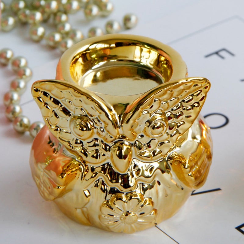 Owl Candle Holder Tealight Cup Candlestand Desktop Decor for Home Cafe Office Big Eyes - Image 3