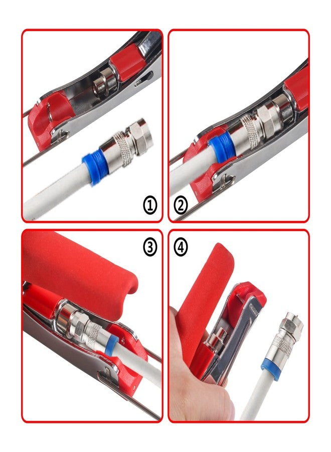 AITIAO Coax Cable Crimper Kit Tool for RG6 RG59 Coaxial Compression Tool Fitting Wire Stripper with 20pcs F Compression Connectors - Image 5