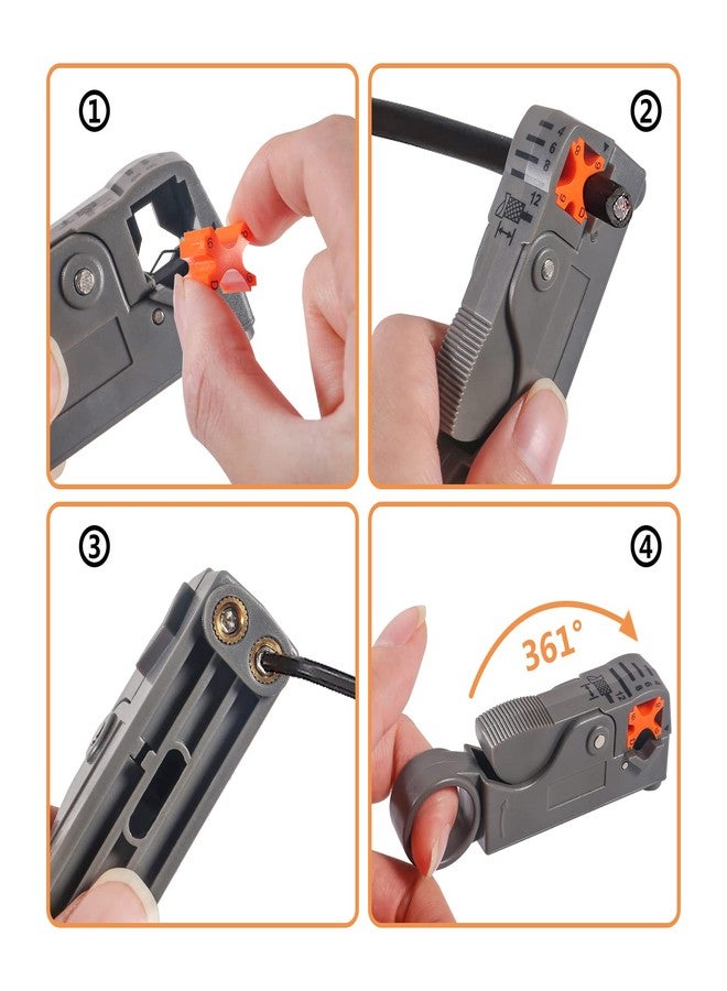 AITIAO Coax Cable Crimper Kit Tool for RG6 RG59 Coaxial Compression Tool Fitting Wire Stripper with 20pcs F Compression Connectors - Image 4