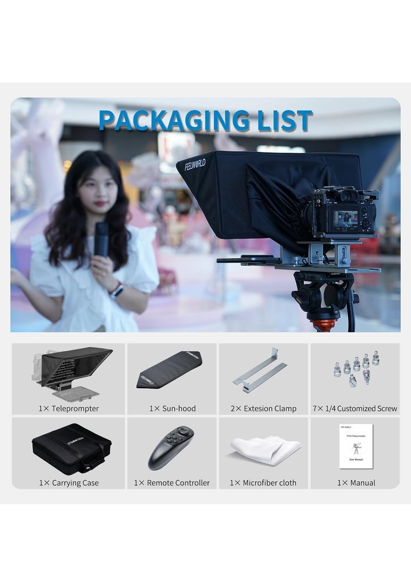 فيل وورلد جهاز عرض FEELWORLD TP16 القابل للطي مقاس 16 بوصة لأجهزة الكمبيوتر اللوحية التي يصل حجمها إلى 16 بوصة، موجه أفقي ورأسي للبث المباشر للمقابلات والكلام والتدريس عبر الإنترنت ومدون الفيديو مع تطبيق للتحكم عن بعد وحقيبة حمل - Image 4