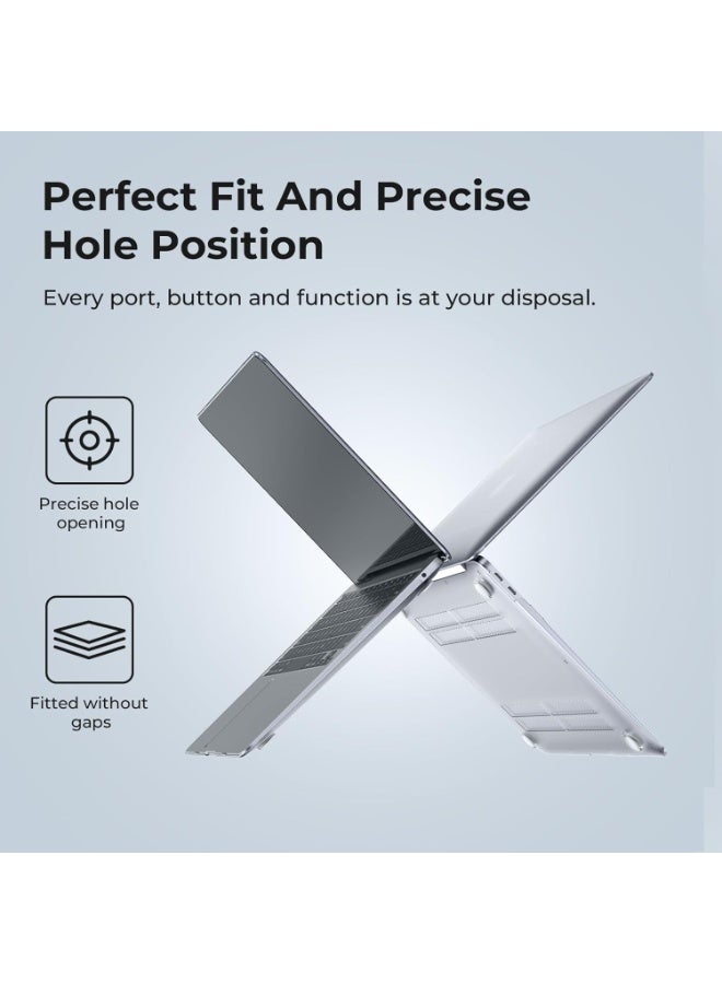 بازار جراب شفاف صلب متوافق مع جهاز MacBook Air مقاس 13.3 بوصة (2021/2020/2019/2018) M1 A2337/A2179/A1932 بشاشة Retina وTouch ID - جراب كمبيوتر محمول مع غطاء لوحة مفاتيح، واقي شاشة، جراب شفاف صلب وقطعة قماش للتلميع - Image 5
