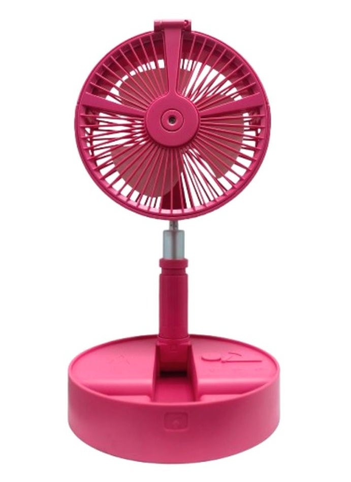 DOCKCASE Portable Folding Hydrating Fan USB Electric Fan Multifunctional Humidifying Water Fan Rechargable Desk Floor Fan with Night Light  - Image 1