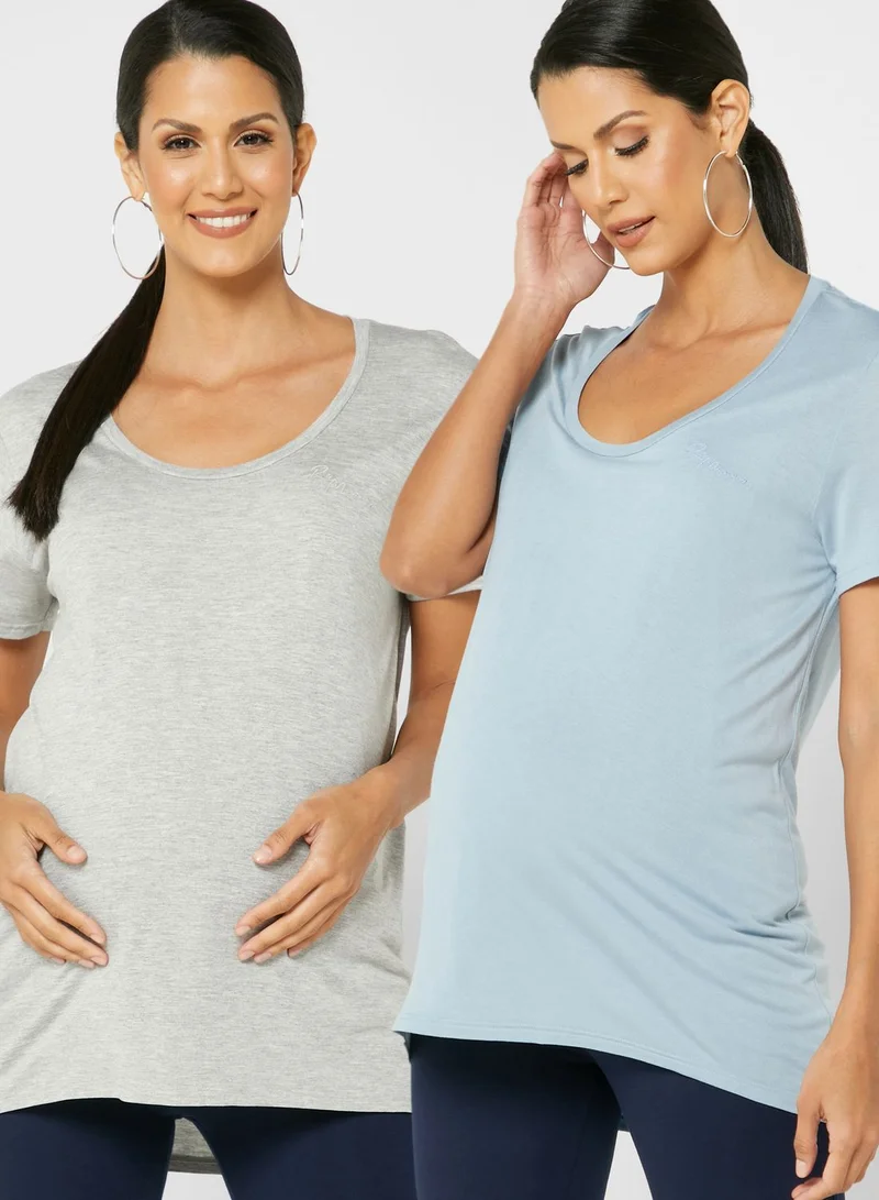 RIVER ISLAND V-Neck Knitted 2 T-Shirt Set