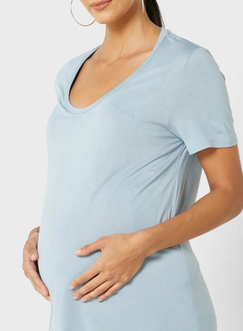 RIVER ISLAND V-Neck Knitted 2 T-Shirt Set
