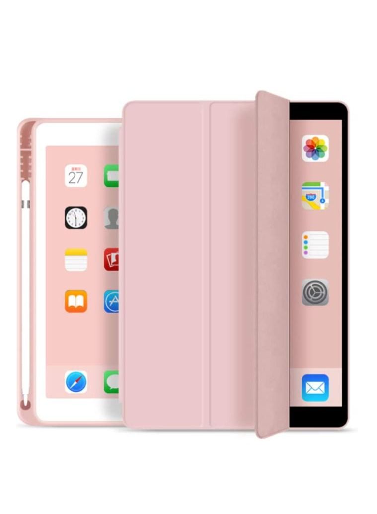 Soft Smart Case with Pencil Holder Foldable Stand Compatible with iPad 10.2 Inch