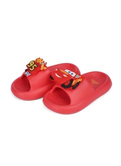 UrbanHaul UrbanHaul Boys Disney Cars Print Slip on Sliders For Kids Suitable for Daily Use :- Red  - Image 1