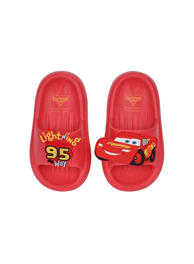 أوربانهاول UrbanHaul Boys Disney Cars Print Slip on Sliders For Kids Suitable for Daily Use :- Red