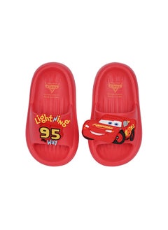 UrbanHaul UrbanHaul Boys Disney Cars Print Slip on Sliders For Kids Suitable for Daily Use :- Red  - Image 3