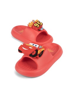 UrbanHaul UrbanHaul Boys Disney Cars Print Slip on Sliders For Kids Suitable for Daily Use :- Red  - Image 2