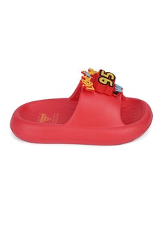 UrbanHaul UrbanHaul Boys Disney Cars Print Slip on Sliders For Kids Suitable for Daily Use :- Red  - Image 4