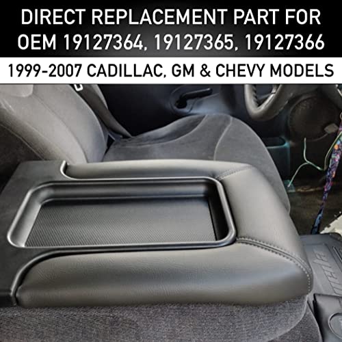 EcoAuto Center Console Lid Replacement Kit for 99-07 Silverado, Avalanche, Suburban, Sierra, Yukon - Replaces OEM 19127364, 19127365, 19127366 (Dark Gray) - Image 3